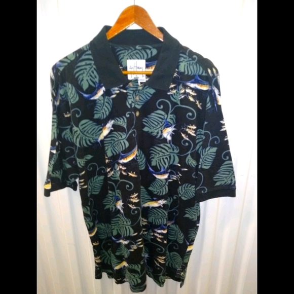 Guy Harvey Bluewater Wear Marlin Fish Print Polo - Picture 1 of 4